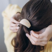 52x28mm Hair accessory for elastic scrunchie - resin - Black x1