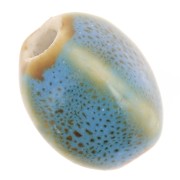 13x9mm Ceramic oval beads - Blue - Beige marbled x10|raw }}