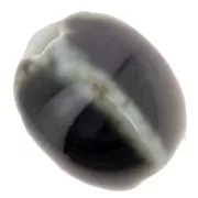 13x9mm Ceramic oval beads - Dark brown marbled x10