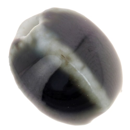 13x9mm Ceramic oval beads - Dark brown marbled x10