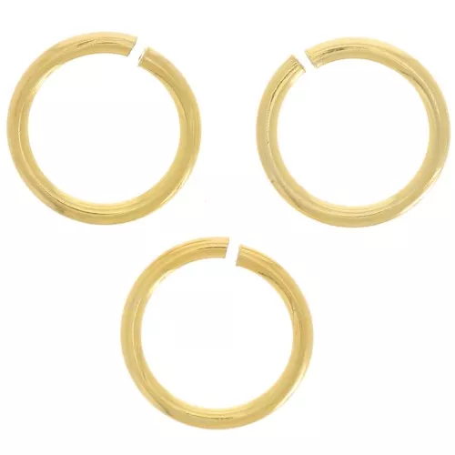 5x0.6mm 925 Sterling Silver Open Rings - Gold x25