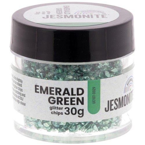 Glitter Chips in a Bottle - Jesmonite - Emerald Green x30g