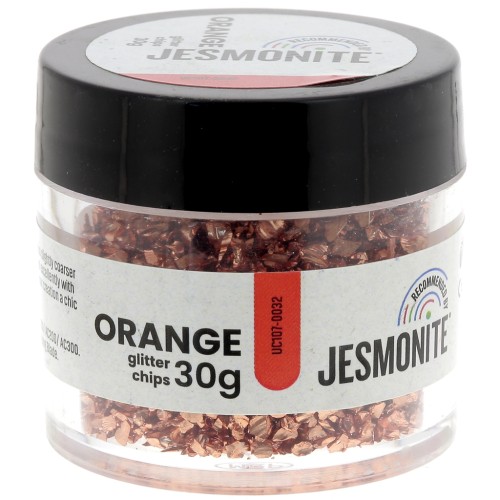 Glitter Chips in Bottle - Jesmonite - Orange x30g