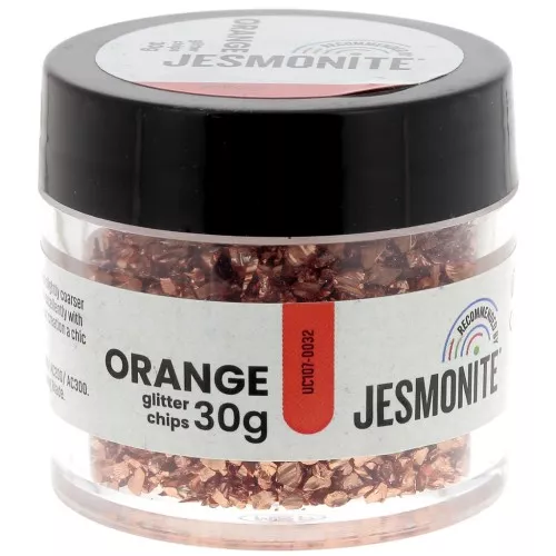 Glitter Chips in Bottle - Jesmonite - Orange x30g