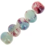 7x5mm Ceramic Rondelle beads - Blue - Violet - Beige marbled x20