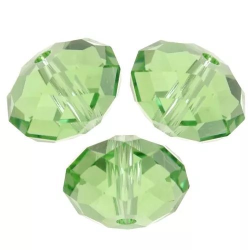 PureCrystal 5040 8 mm Flat Round Bead - Reinvented Peridot x1