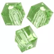 Beads - 4mm PureCrystal 5601 cubes - Reinvented Peridot x8 4mm PureCrystal 5601 cubes - Reinvented Peridot x8
