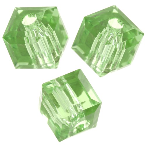 4mm PureCrystal 5601 cubes - Reinvented Peridot x8