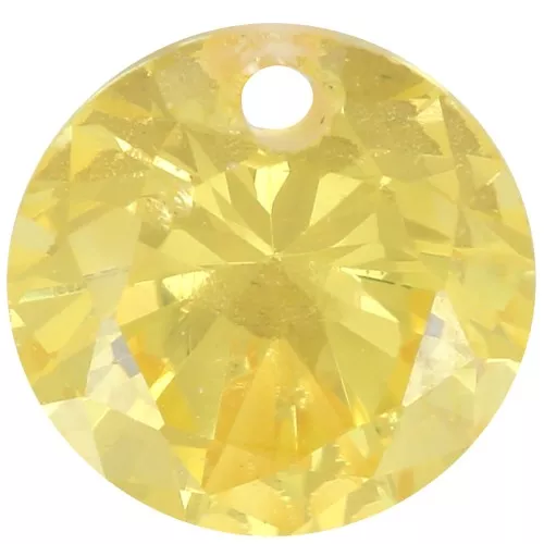 6mm Round Zirconium Oxide Pendant - Yellow x1