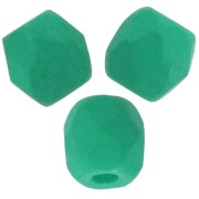 3mm Facets - Alabaster Neon Emerald x50