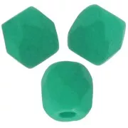 3mm Facets - Alabaster Neon Emerald x50