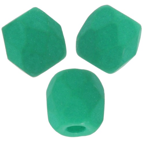 3mm Facets - Alabaster Neon Emerald x50