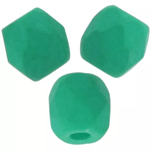 3mm Facets - Alabaster Neon Emerald x50
