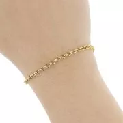 3.5mm Stainless steel 316L Jaseron mesh chain - Gold x50cm