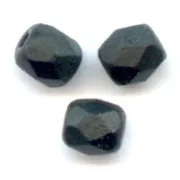 Fire Polished faceted round beads 4mm Jet Mat x50