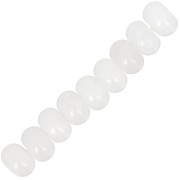 Rondelle beads Heishi 8x5 mm Jade gemstone - White x15
