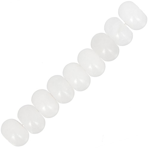 Heishi rondelle beads 8x5 mm Jade gemstone - White x15