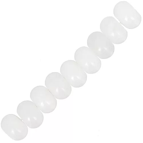 Heishi rondelle beads 8x5 mm Jade gemstone - White x15