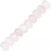 Heishi rondelle beads 8x5 mm gemstone - Rose Quartz x15