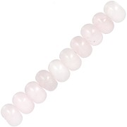 Rondelle beads Heishi 8x5 mm gemstone - Rose Quartz x15