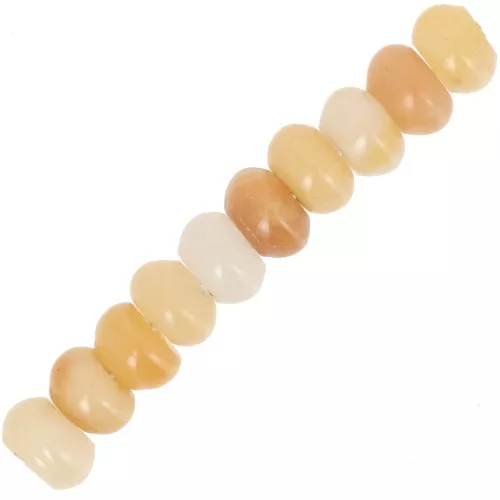 Rondelle beads Heishi 8x5 mm gemstone Tinted Jade - Yellow x15