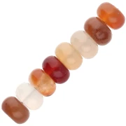 8.5x5 mm Rondelle beads, Gemstone - Red Agate x15