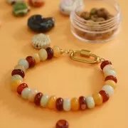 8.5x5 mm Rondelle beads, Gemstone - Red Agate x15