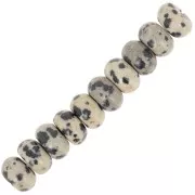 Heishi rondelle beads 8x5 mm gemstone - Dalmatian Jasper x15