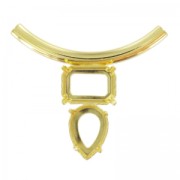 Setting tubes pendant 4610 18x13 mm et 4320 13x18 mm fine Gold plated x1