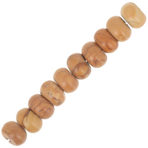 Heishi rondelle beads 8x5 mm gemstone - Wood Jasper x15