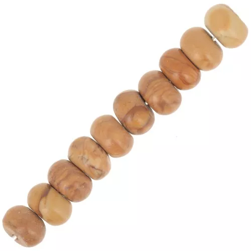 Heishi rondelle beads 8x5 mm gemstone - Wood Jasper x15