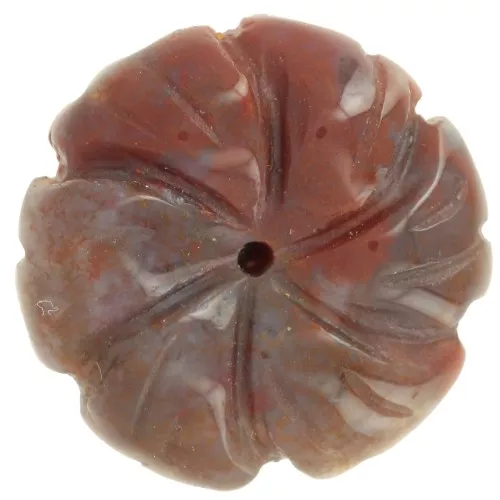 20mm gemstone flower pendant - Indian Agate x1