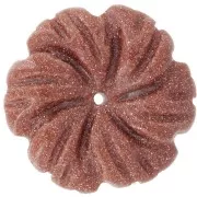 20mm gemstone flower pendant - Imitation Sunstone x1