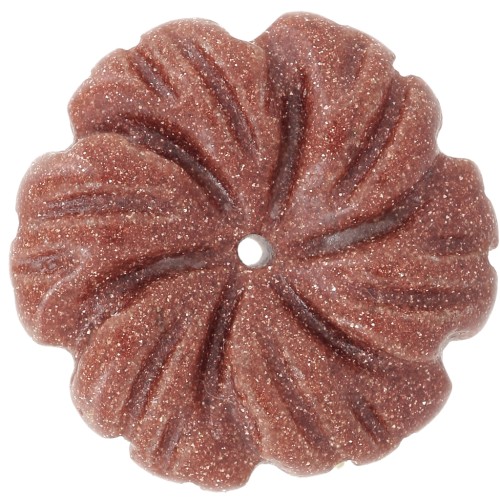 20mm gemstone flower pendant - Imitation Sunstone x1