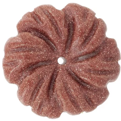 20mm gemstone flower pendant - Imitation Sunstone x1