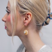 20mm gemstone flower pendant - Imitation Sunstone x1