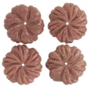 20mm gemstone flower pendant - Imitation Sunstone x1