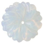 20mm gemstone flower pendant - imitation gemstone - Opalite x1