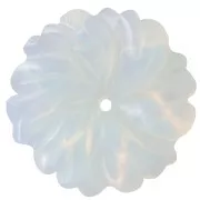 20mm gemstone flower pendant - imitation gemstone - Opalite x1