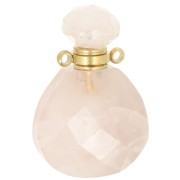 25x17mm Perfume bottle pendant gemstone - Rose Quartz x1|raw }}