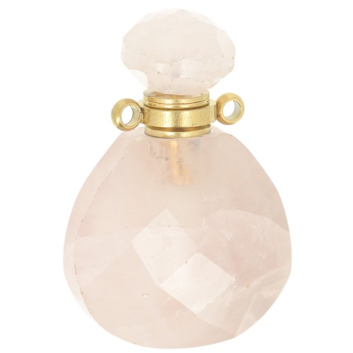 25x17mm Perfume bottle pendant gemstone - Rose Quartz x1