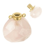 25x17mm Perfume bottle pendant gemstone - Rose Quartz x1