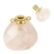 25x17mm Perfume bottle pendant gemstone - Rose Quartz x1