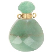 25x17mm Perfume bottle pendant gemstone - Aventurine x1|raw }}