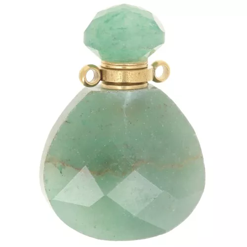 25x17mm Perfume bottle pendant gemstone - Aventurine x1