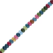 Rondelle beads Heishi gemstone 8.5x5 mm Jade tinted Multicolor clear x38cm