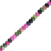 Rondelle beads Heishi gemstone 8.5x5 mm Jade tinted Multicolor x38cm