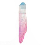 15 - 25mm Tinted Quartz Point Pendant - Tie and Dye - Blue - Pink x1|raw }}