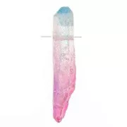 Pink - 15 - 25mm Tinted Quartz Point Pendant - Tie and Dye - Blue - Pink x1 15 - 25mm Tinted Quartz Point Pendant - Tie and Dye - Blue - Pink x1