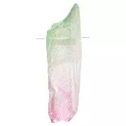 15 - 25mm Tinted Quartz Point Pendant - Tie and Dye - Green - Pink x1